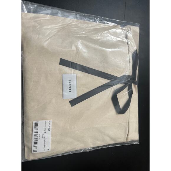 NWT Sleeper Boheme black midi slip dress feather trim - Picture 6 of 8